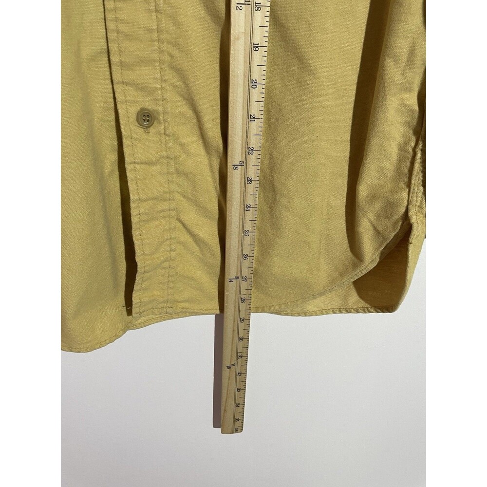 Vintage Woolrich Chamois Button Up Shirt Mens M Yellow Heavy Flannel 70s USA - Picture 8 of 9